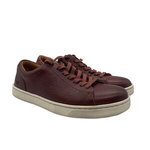 Born Mens 8.5 Pebbled Leather Sneakers Shoe Brown Casual Low Top Lace Up Comfort